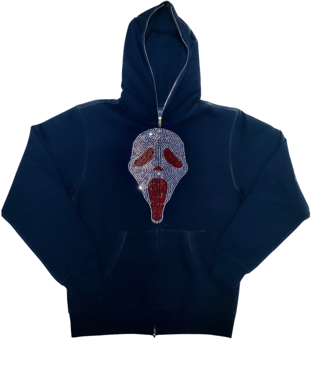 Scream Rhinestone Full Zip Hoodie