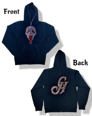 Scream Rhinestone Full Zip Hoodie